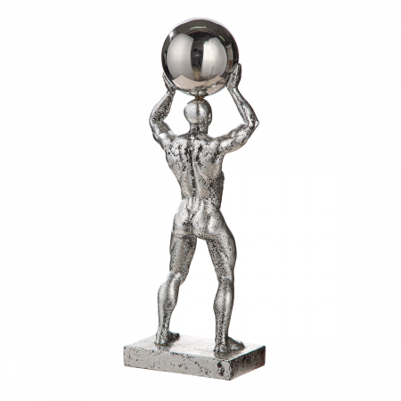 Sculptură, Persoană, Rășină sintetică, argintie, PU 2, L. 7 cm, L. 12 cm, H 34 cm [2]