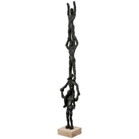 SALE % - Sculptură, Persoană, Rășină sintetică, negru, PU 1, L. 9 cm, L. 13 cm, H 69 cm