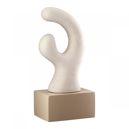 Sculptură, Prasero, punctat, Ceramica, gri, alb, PU 2, 2 buc. asortate, L. 9 cm, L. 12 cm, H. 26 cm [2]