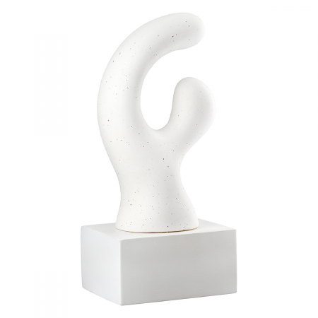 Sculptură, Prasero, punctat, Ceramica, gri, alb, PU 2, 2 buc. asortate, L. 9 cm, L. 12 cm, H. 26 cm [3]