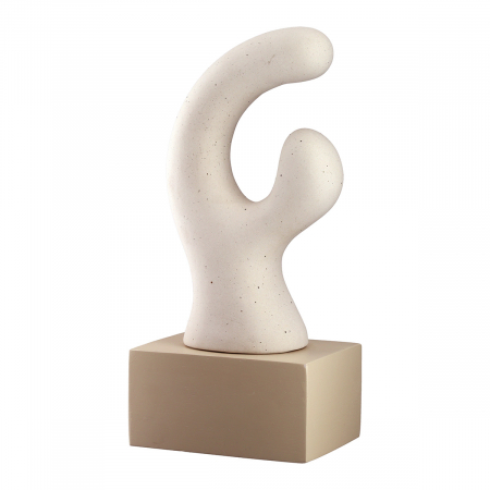 Sculptură, Prasero, punctat, Ceramica, gri, alb, PU 2, 2 buc. asortate, L. 9 cm, L. 12 cm, H. 26 cm [4]