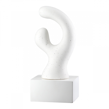 Sculptură, Prasero, punctat, Ceramica, gri, alb, PU 2, 2 buc. asortate, L. 9 cm, L. 12 cm, H. 26 cm [1]