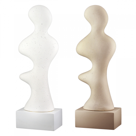SALE % - Sculptură, Prasero, punctat, Ceramica, gri, alb, PU 2, 2 buc. asortate, L. 9 cm, L. 14 cm, H. 42 cm