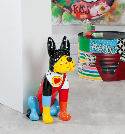 Street art - Sculptură rasina Doggy, multicolora
