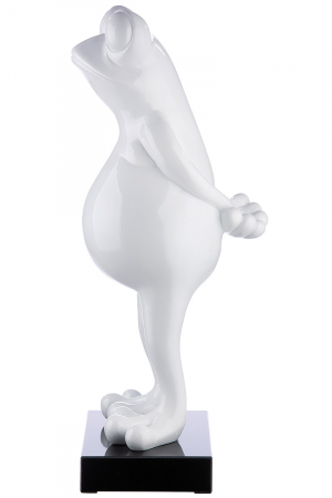 Sculptură, rasina Frog, alb-metalic [1]