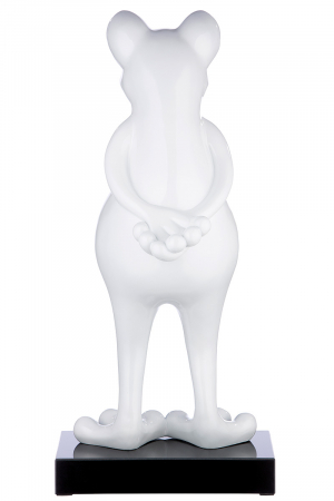 Sculptură, rasina Frog, alb-metalic [3]