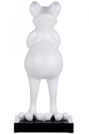 Sculptură, rasina Frog, alb-metalic [4]