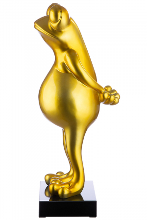 Sculptură, rasina Frog, auriu metalic [1]