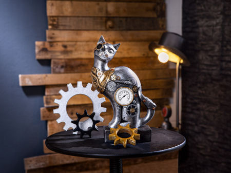 SALE % - Sculptură rasina Steampunk Pisica