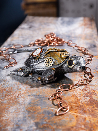 SALE % - Sculptură rasina Steampunk Turtle