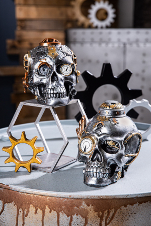 SALE % - Sculptură rasinaSteampunk Skull Set 2