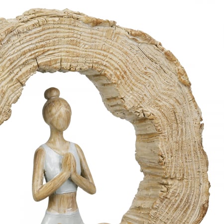 Sculptură, rotundă, Padmasana, Motiv Yoga, Polirășină, ecru, PU 2, L. 4 cm, L. 19,5 cm, H. 18 cm [2]