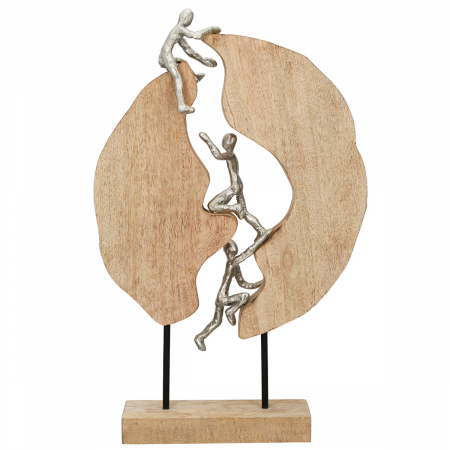 Sculptură, Up and out, Aluminiu, Lemn de mango, ecru, PU 1, L. 9 cm, L. 35 cm, H. 36 cm [2]