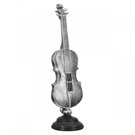 Sculptură, Violoncello & Saxofon, Polirășină, argintie, PU 2, 2 buc. asortate, L. 10 cm, L. 14,5 cm, H. 36,5 cm [3]