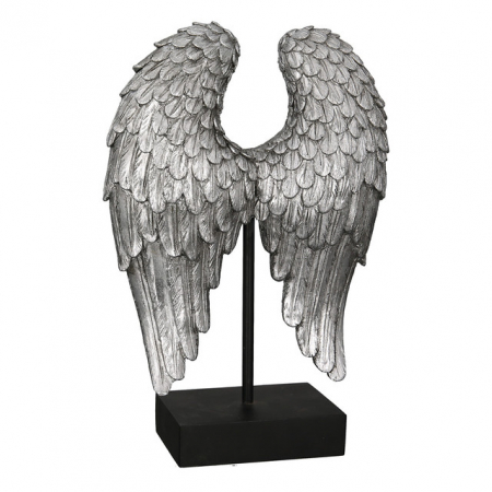 Sculptură, WINGS, polirasina, argintiu cu sclipici, 8X21X30 cm [1]