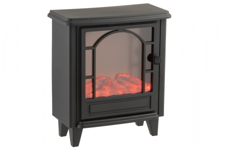 SALE % - Semineu cu LED Hearth , Sintetic, Negru, 35x17x40 cm
