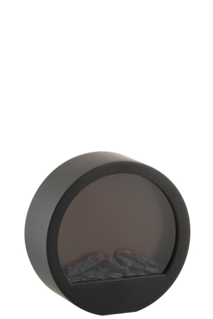 Şemineu Rotund, Led, Negru [1]