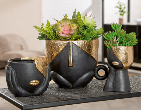 SALE % - Serie 16 buc., Față, Motiv față, Ceramică, negru, PU 1