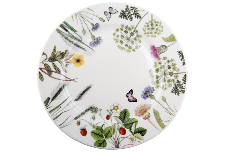 Serviciu de masa, "Wild Flowers", Design floral, Portelan, verde, alb, Setul consta din 4 cești și 4 farfurii | Ceașca: L 12.5 x H 9 x A 8.7 cm| Farfurie: D 19.2 x H 1.4 cm [2]