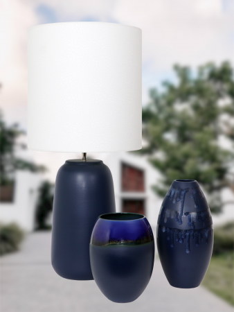 Set 1 Lampa cu 2 vaze HORY, ceramica, albastru, 35/23.5/30 cm [1]