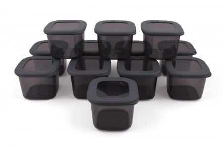 Set 12 cutii depozitare, plastic, 10 x 10 x 9,5 cm / 550 ml [2]