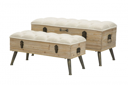 Set 2 bancute cu depozitare TIRANA (cm) 102X43,5X49,5 - 82X36X37 [1]