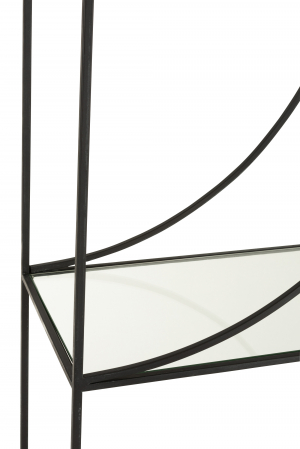 Set 2 biblioteci Circle, Sticla /Otel/Metal/Fier, Negru, 180.5x40x200.5 cm [4]