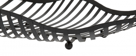 Set 2 boluri decorative Leaf, fier, negru, 61X25X7.5-55X20X7.5 cm [5]