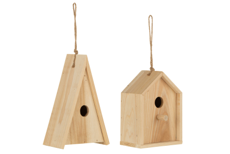 Decoratiuni terasa si gradina - Set 2 colivii, Material sintetic, Natural, 16x9x25