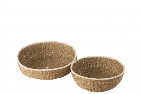 SALE % - Set 2 cosuri decorative, Hartie, Maro, 46x46x14 cm