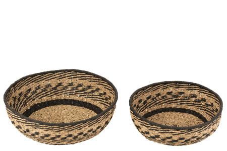 Set 2 cosuri, Fibre naturale, Negru, 46x46x14 [4]