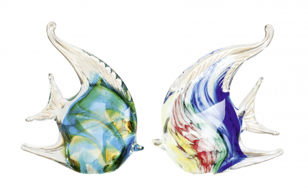 Set 2 deco CORAL FISH, sticla, 13.5x4X13.5 cm [1]