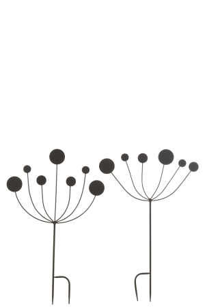 SALE % - Set 2 deco gradina, Metal, Negru, 45x1x73
