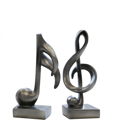 Accesorii - Set 2 deco MUSIC, rasina, 18x5 cm