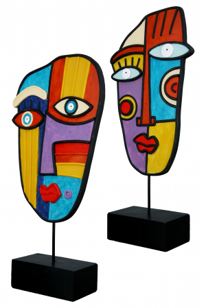 Set 2 decoratiuni Abstract, Rasina, Multicolor, 18x38x7 cm [1]