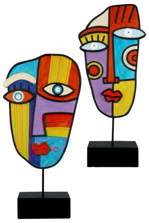 Set 2 decoratiuni Abstract, Rasina, Multicolor, 18x38x7 cm [5]