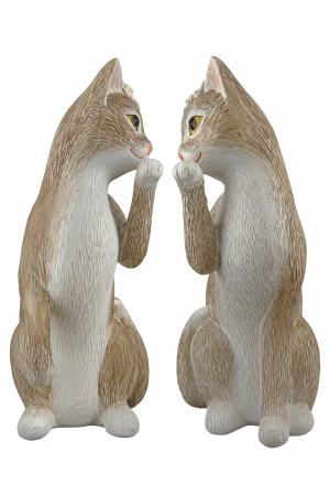 Set 2 decoratiuni Cat Nala, Rasina, Maro/Alb, 10x19x7 cm [4]