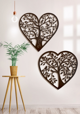 IN STOC - Set 2 decoratiuni de perete HEART, metal, 60X60 cm