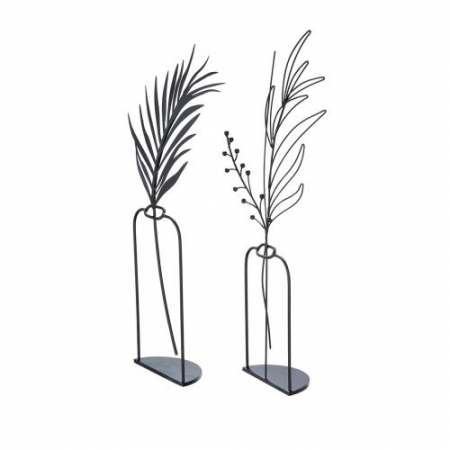 Set 2 decoratiuni pentru masa, Metal, Negru, 19x40x5 cm [1]