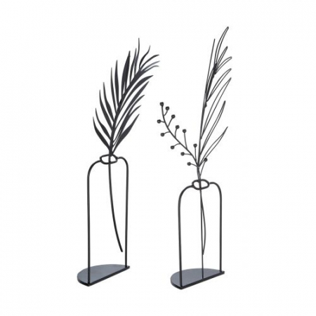 Set 2 decoratiuni pentru masa, Metal, Negru, 19x40x5 cm [3]