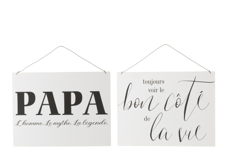 Set 2 decoratiuni Life Dad, Metal/Fier, Alb, 35x0.5x36.5 cm [1]