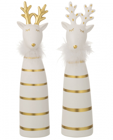 Decoratiuni - Set 2 decoratiuni Moose, Ceramica, Multicolor, 9x8.5x36.5 cm