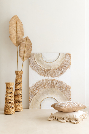 SALE % - Set 2 decoratiuni perete, Panza/fibre, Multicolor, 90x120x4