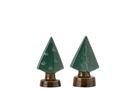 Accesorii - Set 2 decoratiuni, Portelan, Verde, 8x6x16