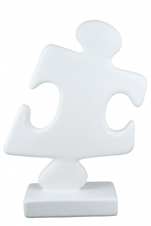 Set 2 decoratiuni Puzzle, Rasina, Alb, 28x38x10.5 cm [5]