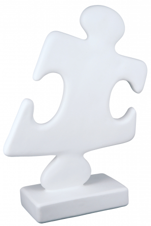 Set 2 decoratiuni Puzzle, Rasina, Alb, 28x38x10.5 cm [6]