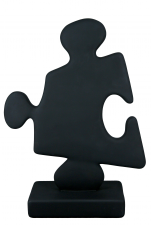 Set 2 decoratiuni Puzzle, Rasina, Alb, 28x38x10.5 cm [3]