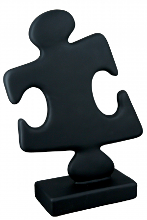 Set 2 decoratiuni Puzzle, Rasina, Negru, 28x38x10.5 cm [1]