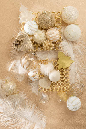 SALE % - Set 2 decoratiuni, Sticla, Alb , 9x0.5x9.5