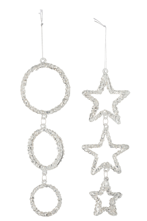 Accesorii - Set 2 decoratiuni, Sticla, Argintiu, 23x9.5x3